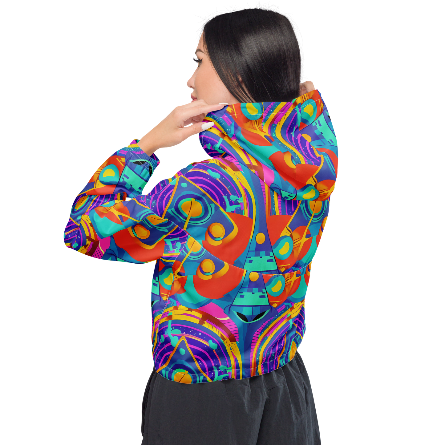 Women's Cropped Windbreaker - Blast of Color