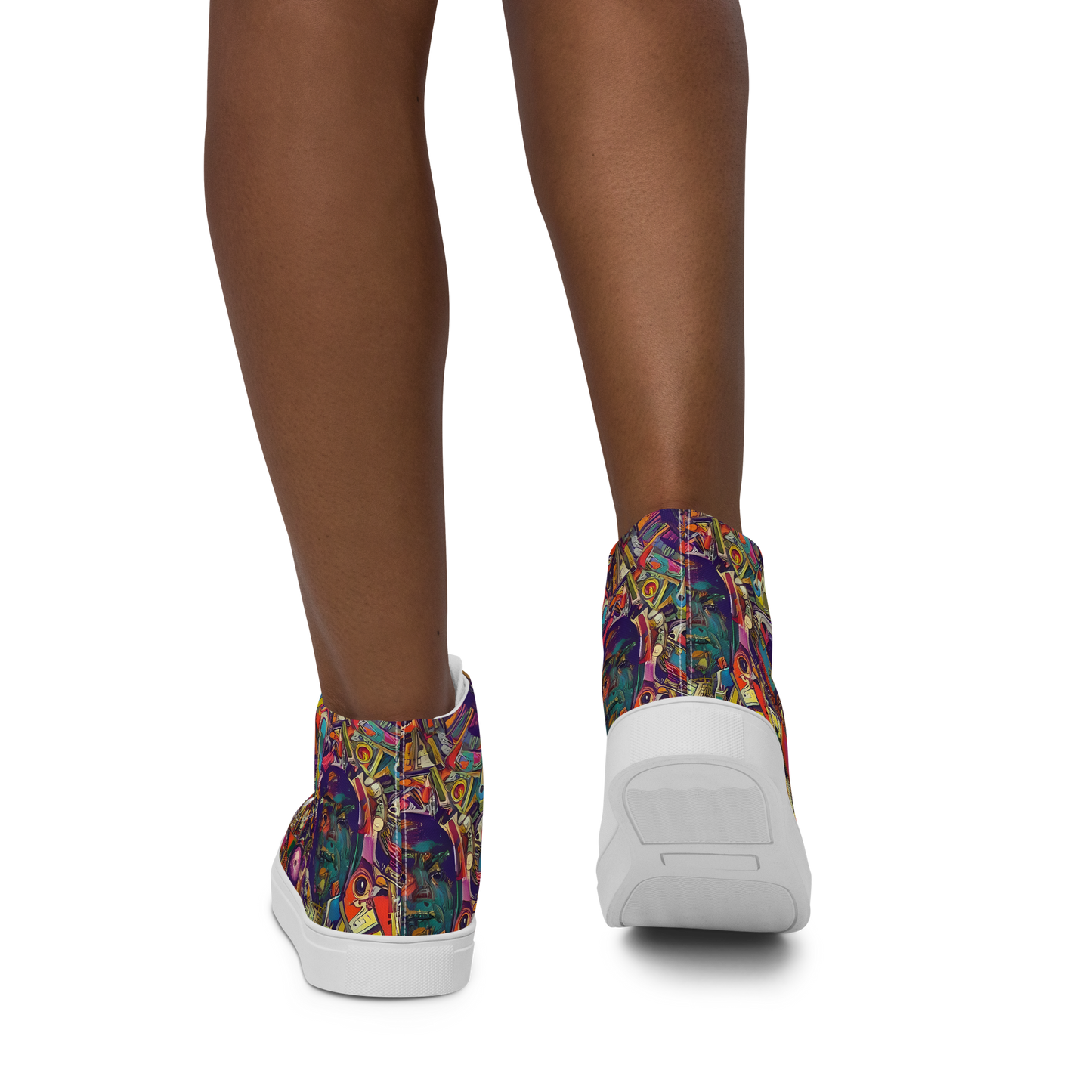 Women's High Top Canvas Shoes - Cosmic Collage