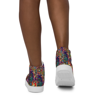 Women's High Top Canvas Shoes - Cosmic Collage