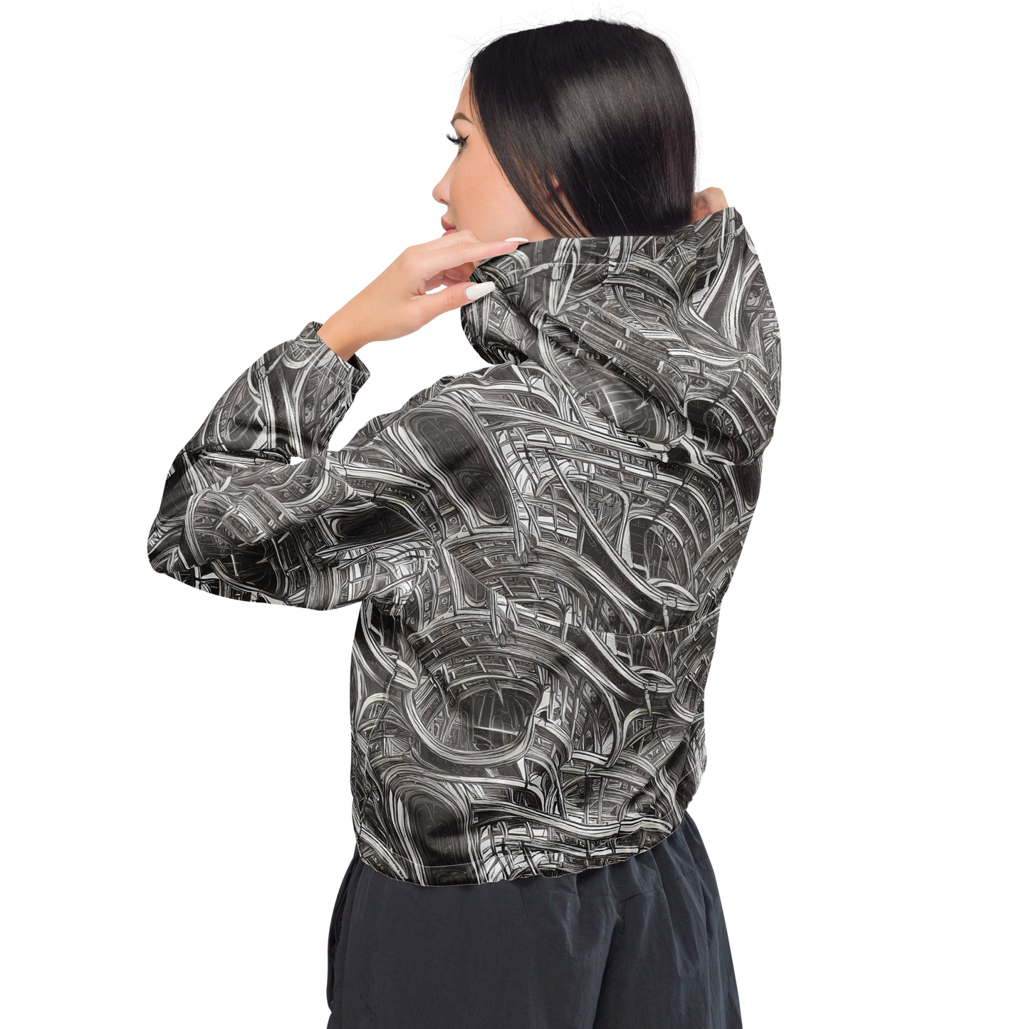 Women's Cropped Windbreaker - Piranesi's Dream