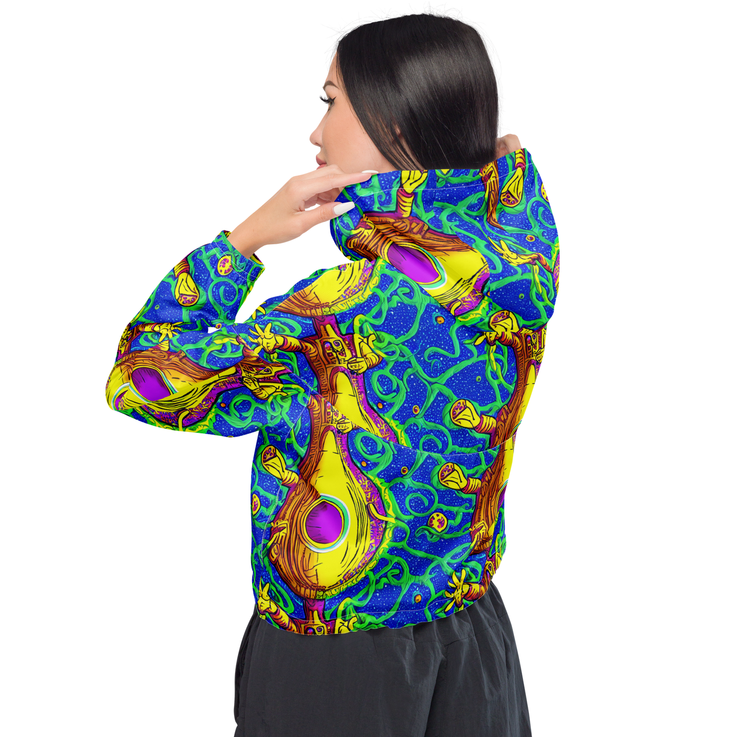 Women's Cropped Windbreaker - Sprawling Spectacle