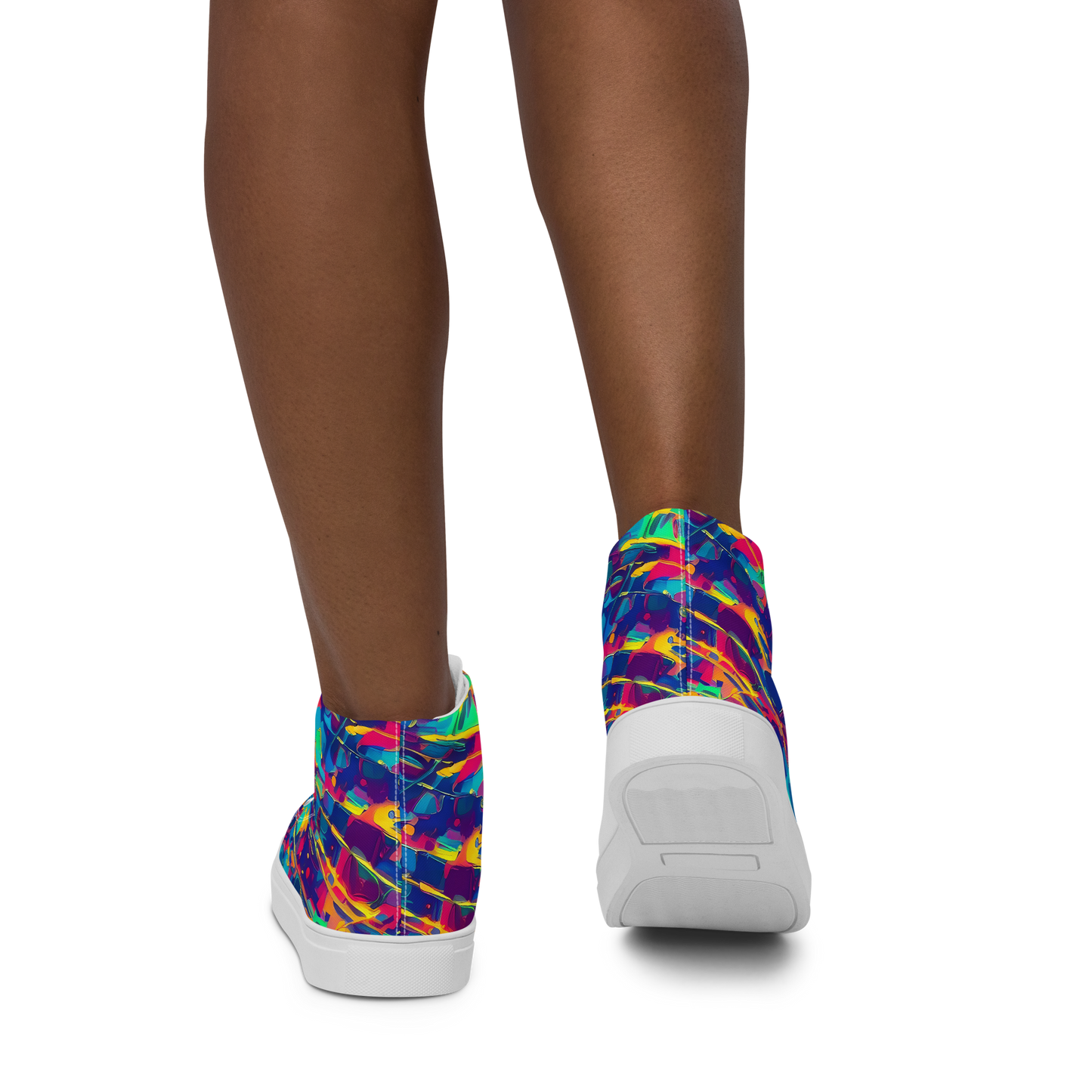 Women's High Top Canvas Shoes - Spectrum Streaks