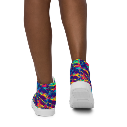 Women's High Top Canvas Shoes - Spectrum Streaks