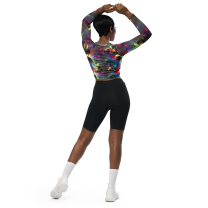 Long Sleeve Crop Top - Nebula Dreams