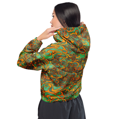 Women's Cropped Windbreaker - Nebula Nodes