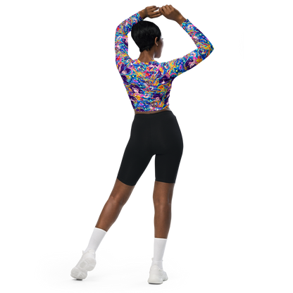 Long Sleeve Crop Top - Aquatic Whim