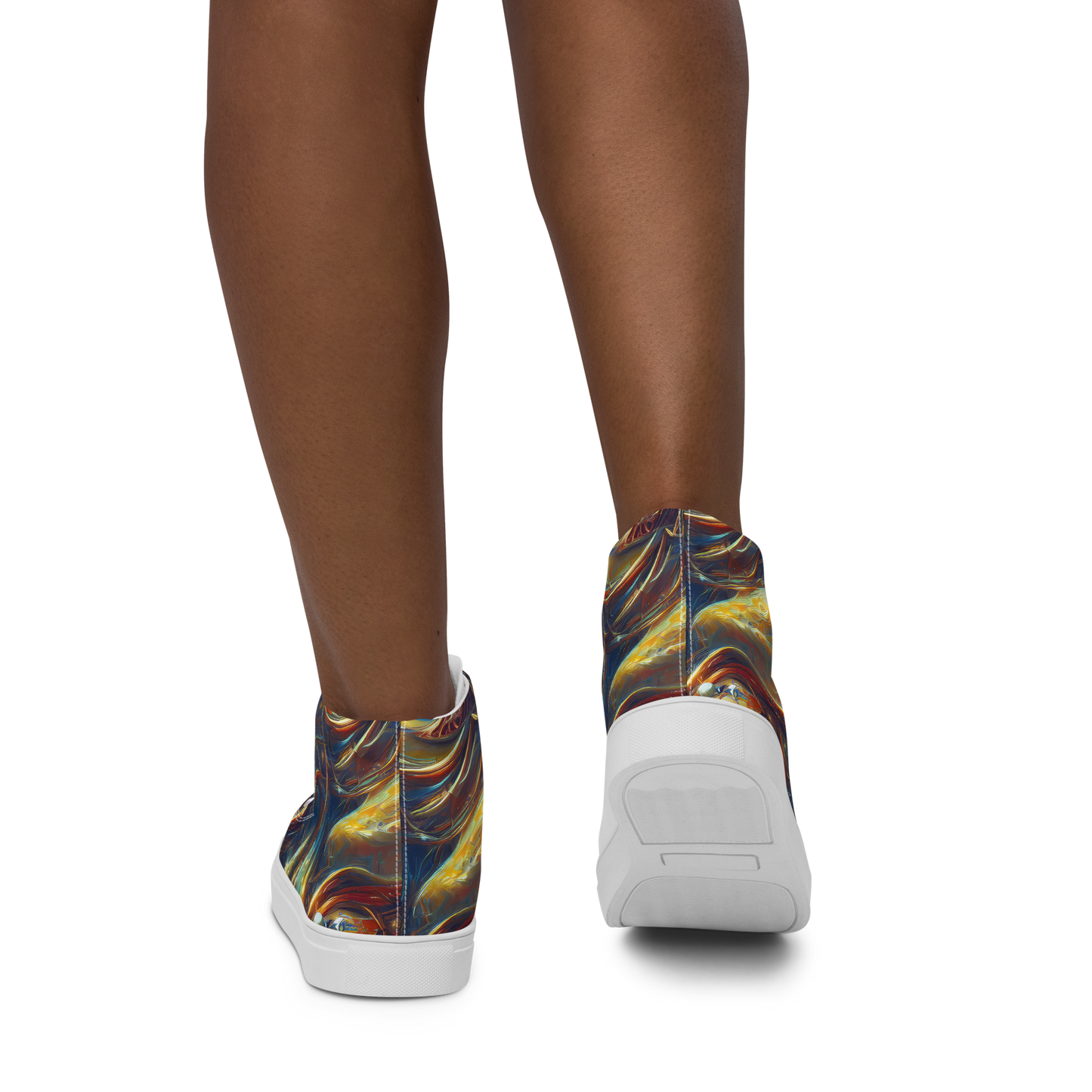 Women's High Top Canvas Shoes - Celestial Vortex