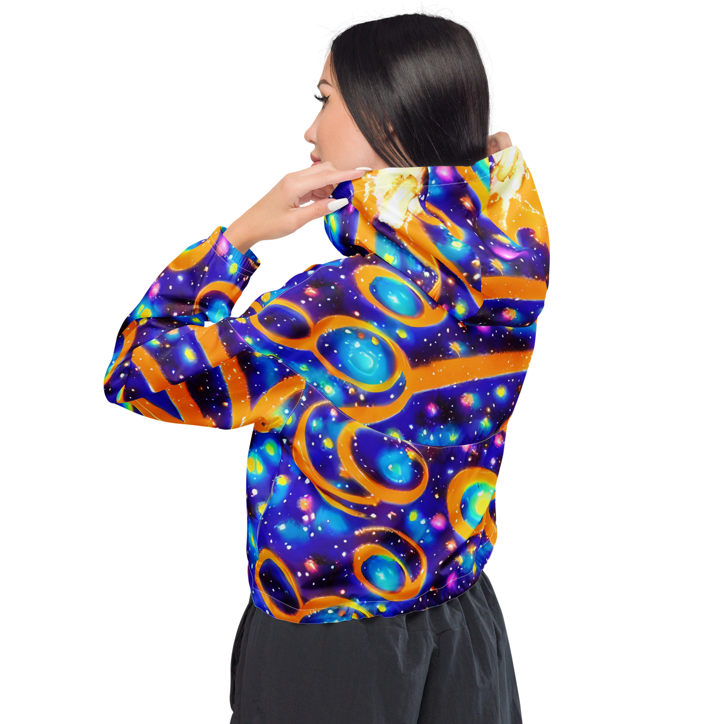 Women's Cropped Windbreaker - Epic Orbit