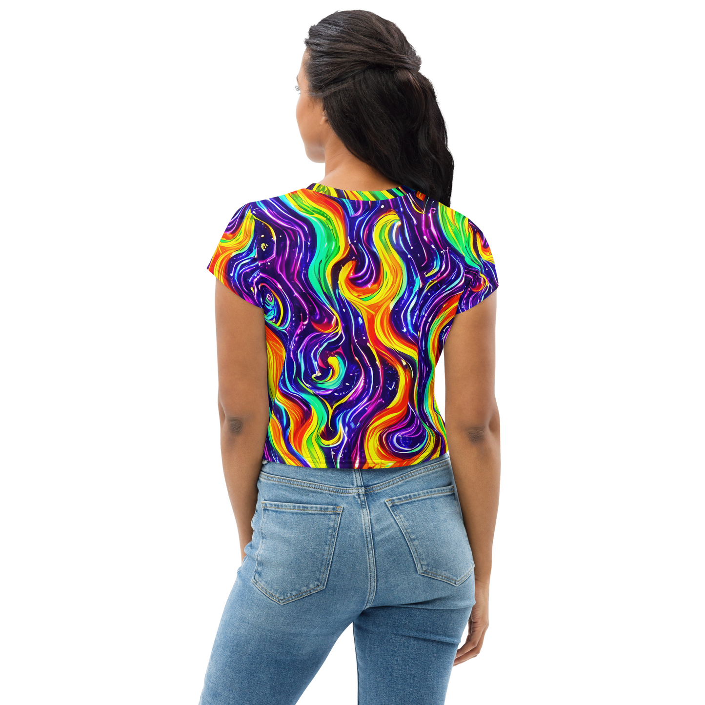 Women's Crop Tee - Galactic Flames