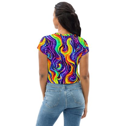 Women's Crop Tee - Galactic Flames