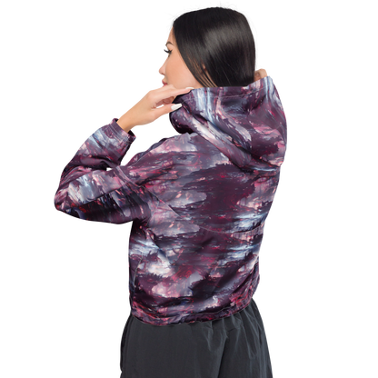 Women's Cropped Windbreaker - Twilight Fortresses