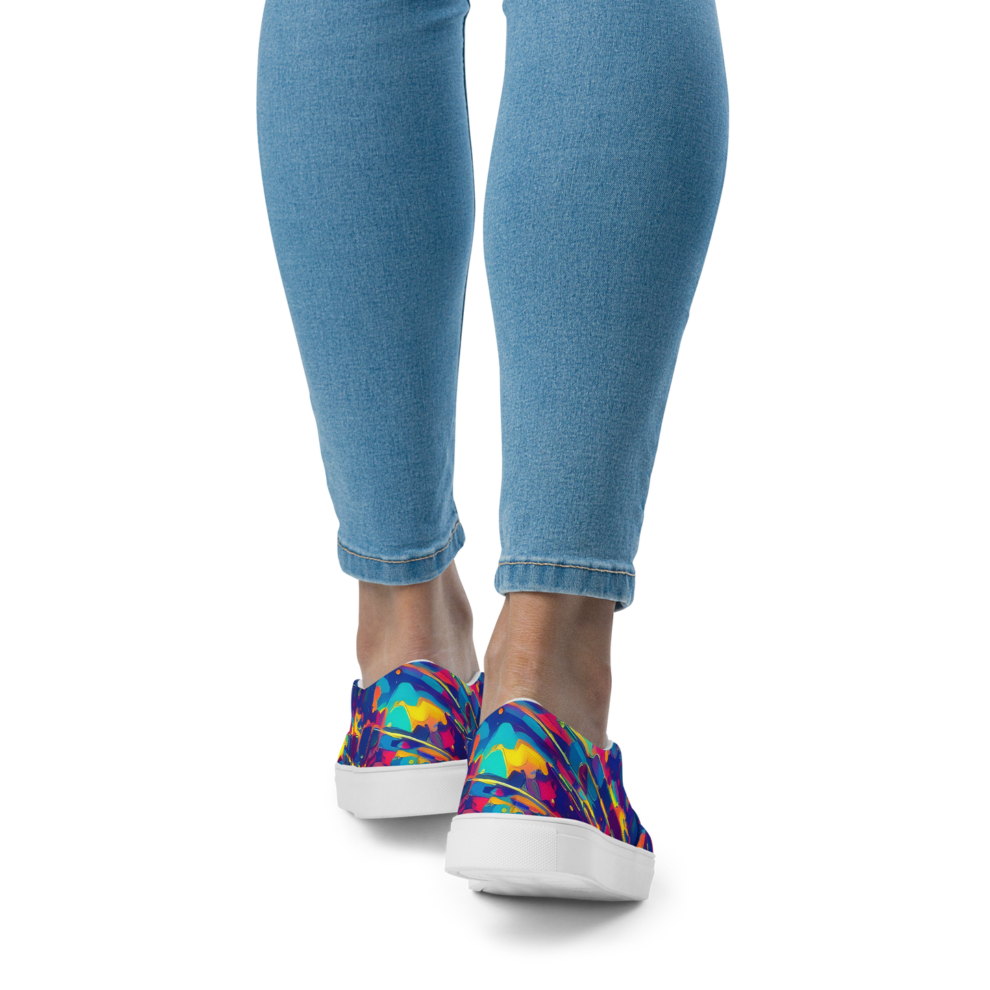 Women's Slip-On Canvas Shoes - Spectrum Streaks