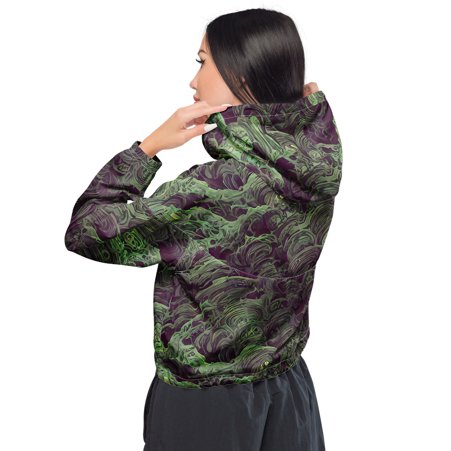 Women's Cropped Windbreaker - Knab Whorls