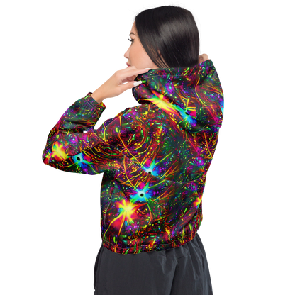 Women's Cropped Windbreaker - Stellar Burst