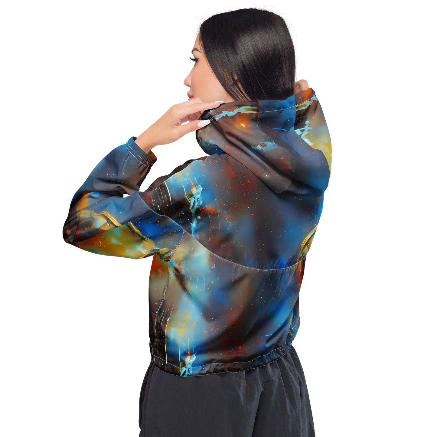 Women's Cropped Windbreaker - Chromatique Veil