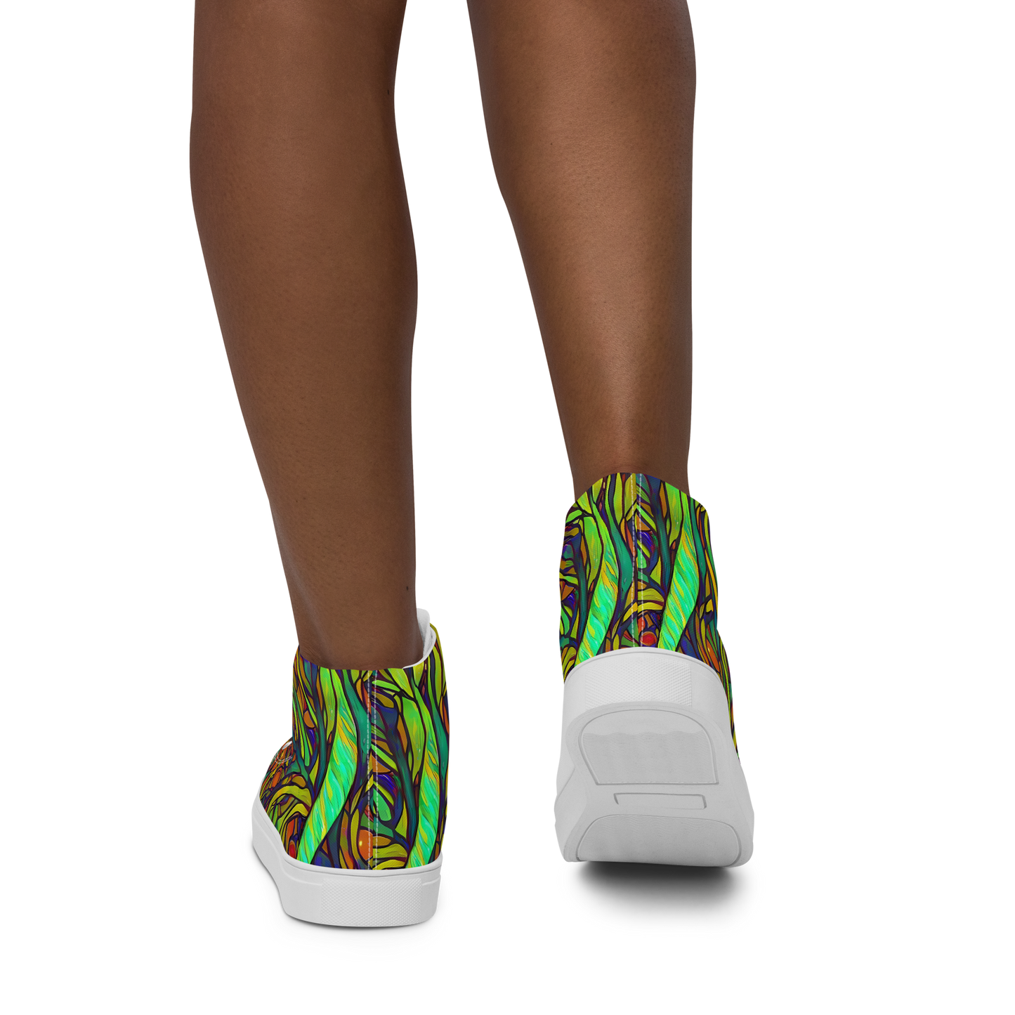 Women's High Top Canvas Shoes - Cosmic Garden
