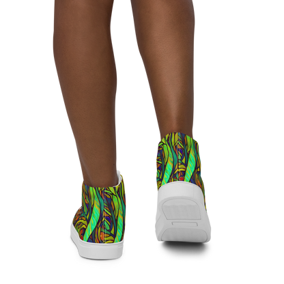 Women's High Top Canvas Shoes - Cosmic Garden