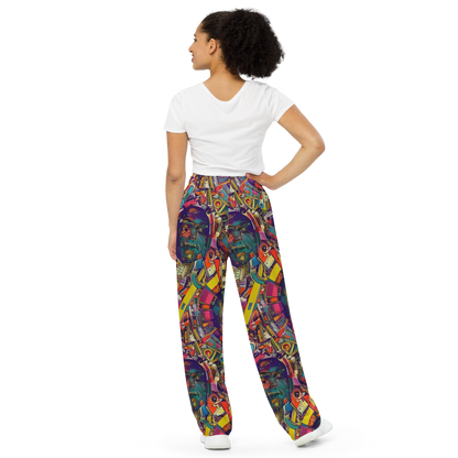 Wide-Leg Pants - Cosmic Collage