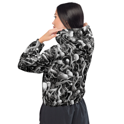 Women's Cropped Windbreaker - Fluid Monochrome