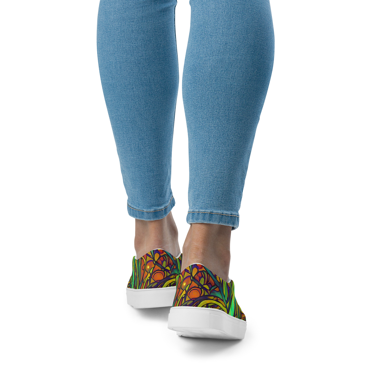 Women's Slip-On Canvas Shoes - Cosmic Garden