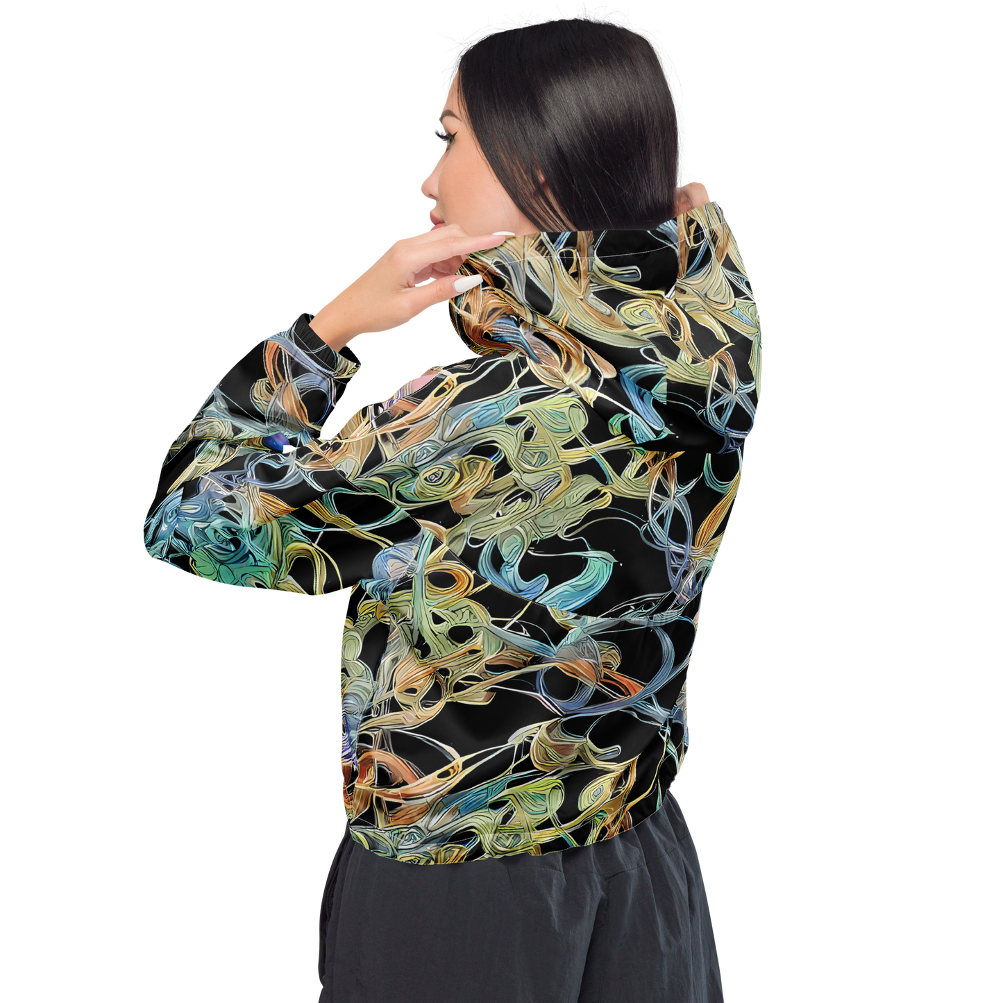 Women's Cropped Windbreaker - Infinite Mist