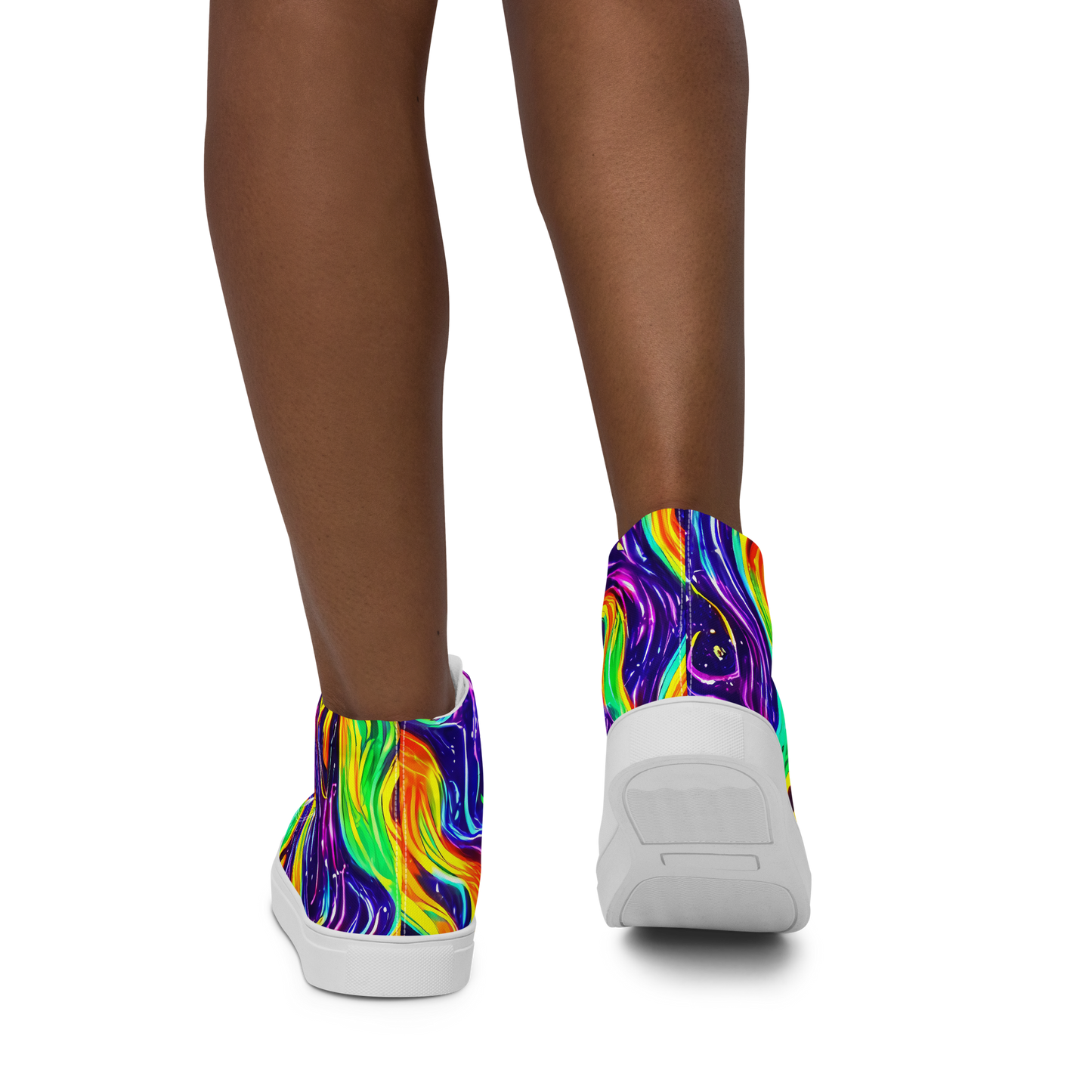 Women's High Top Canvas Shoes - Galactic Flames