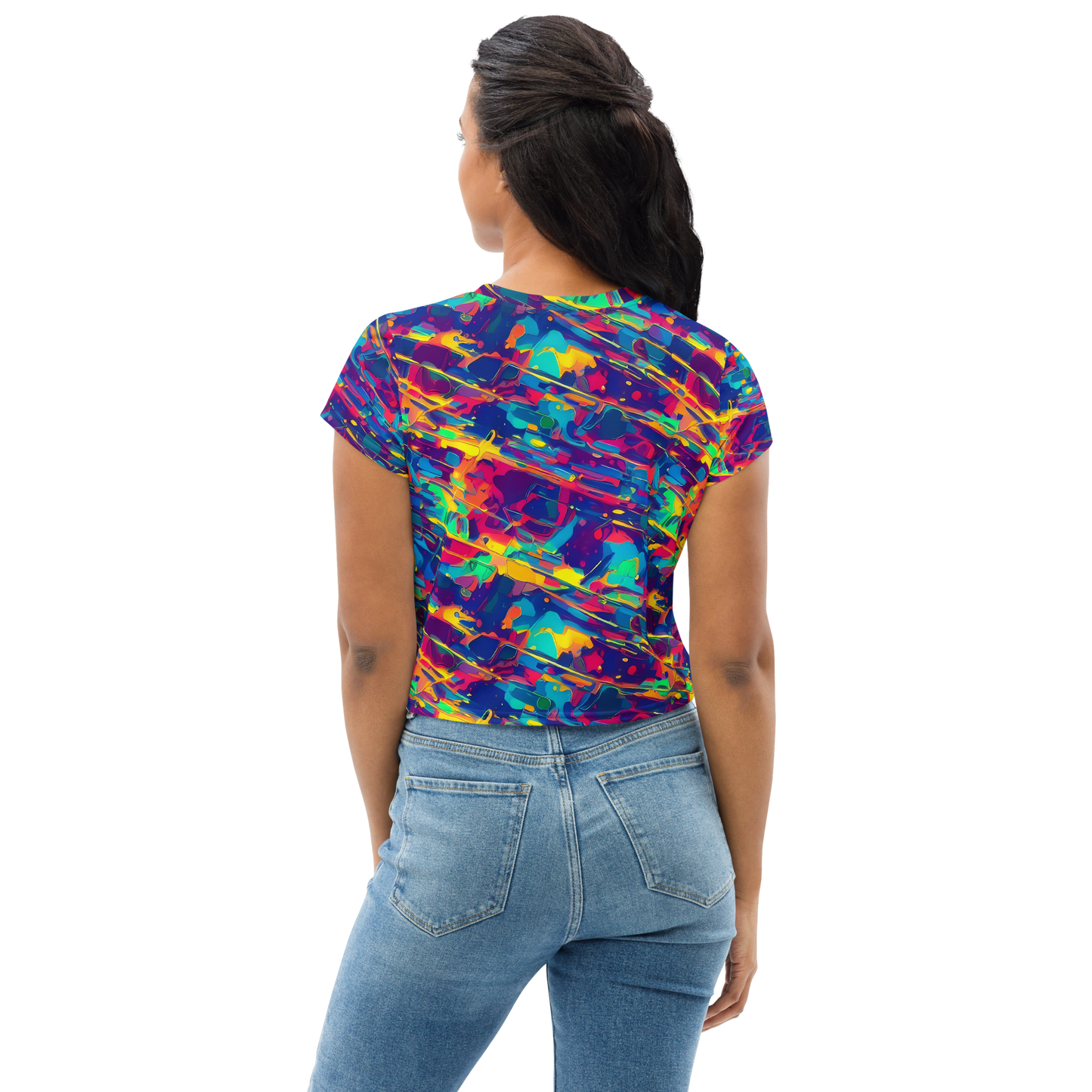 Women's Crop Tee - Spectrum Streaks