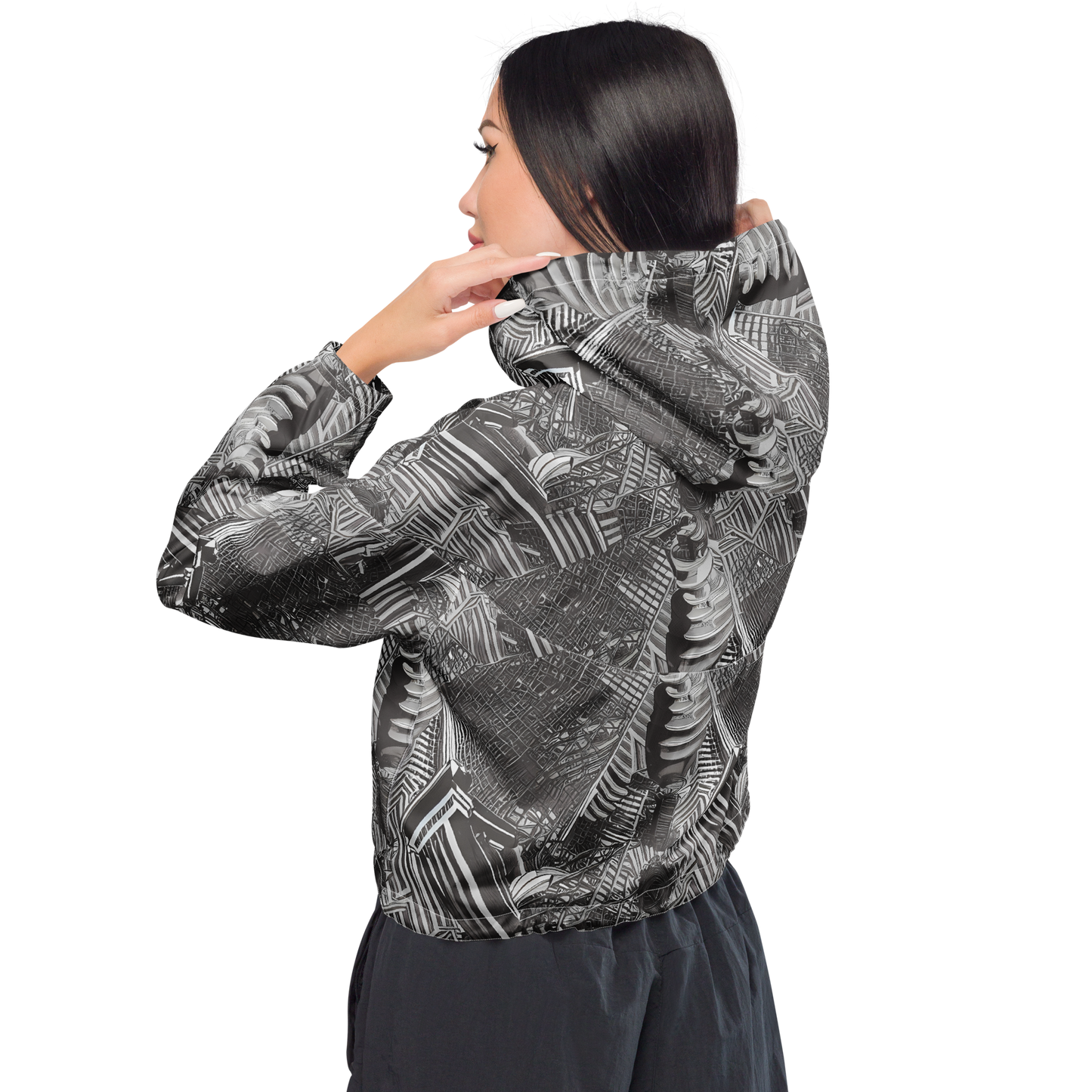 Women's Cropped Windbreaker - Piranesi's Web