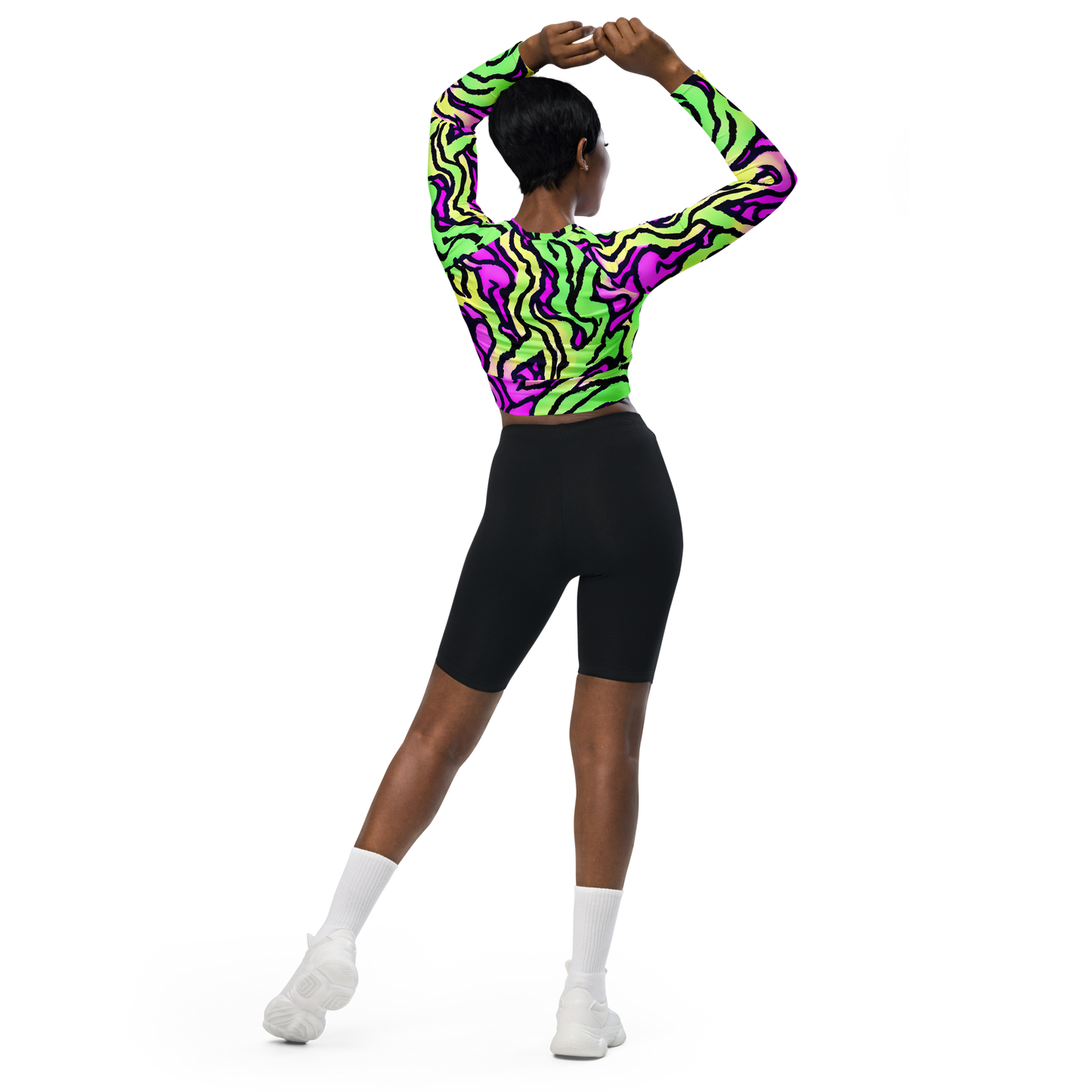 Long Sleeve Crop Top - Mintchine Maze