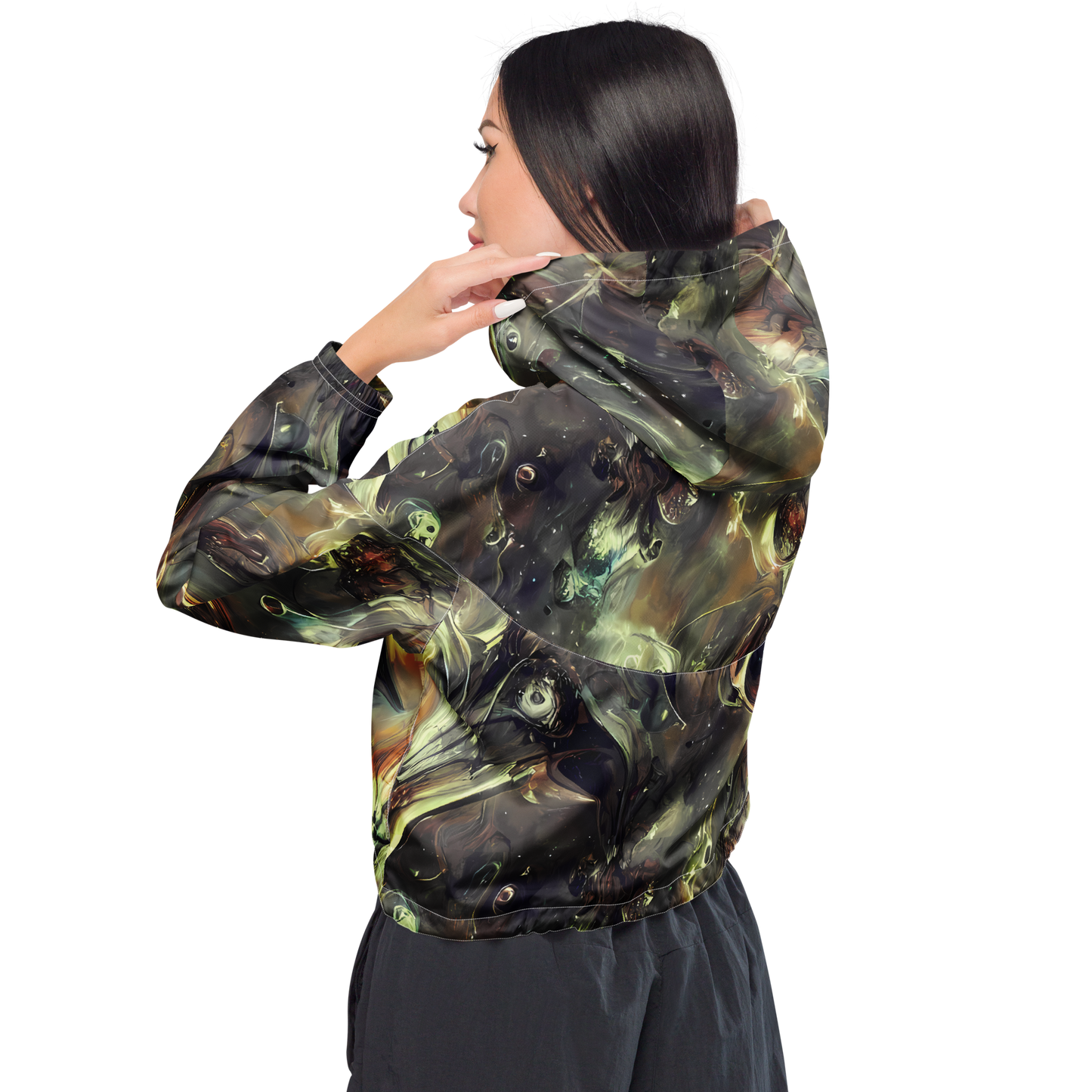 Women's Cropped Windbreaker - Chaos Crescendo