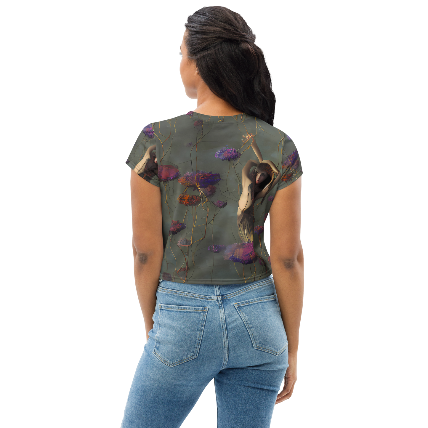 Women's Crop Tee - Ethereal Bloom