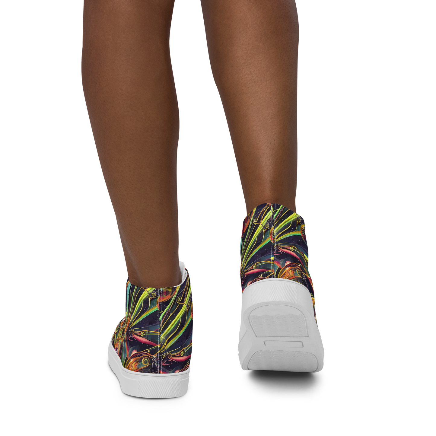 Women's High Top Canvas Shoes - Psychedelic Deep Space