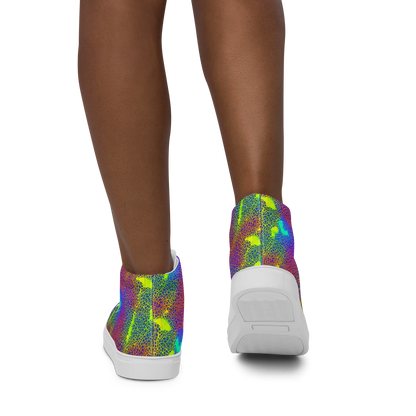 Women's High Top Canvas Shoes - Prismatic Web