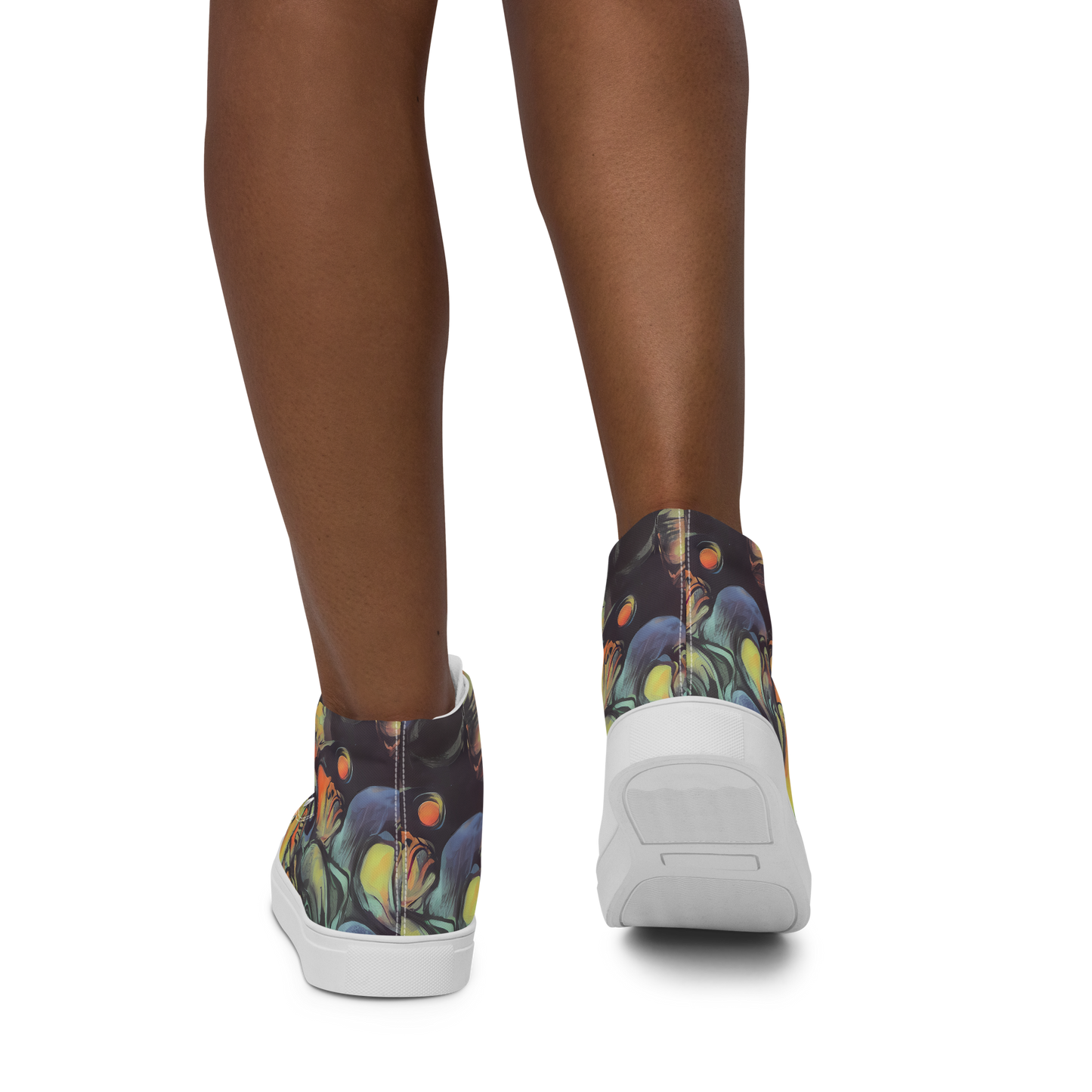 Women's High Top Canvas Shoes - Cosmic Scream