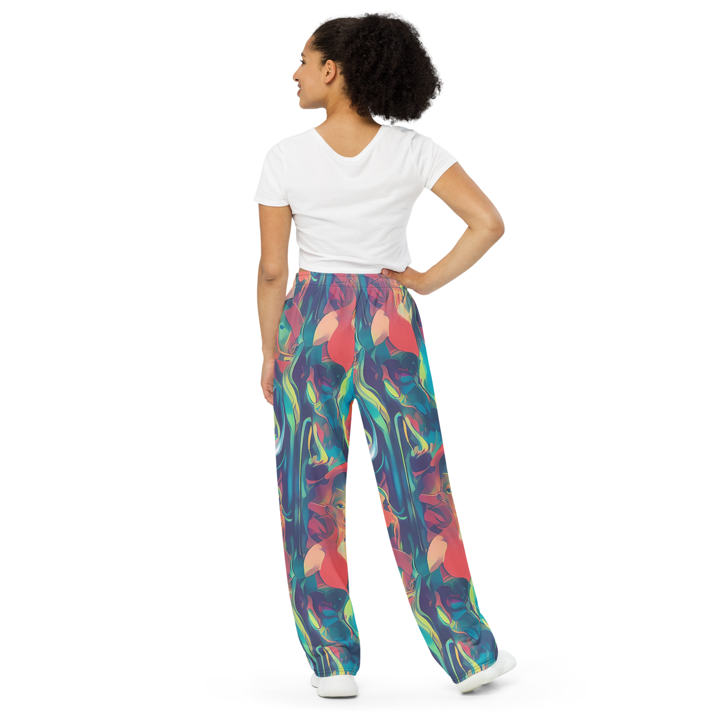 Wide-Leg Pants - Neon Aurora