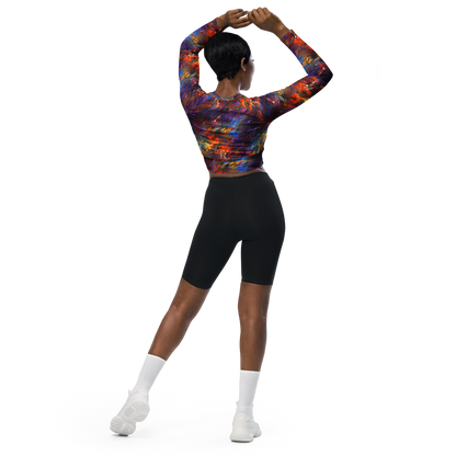 Long Sleeve Crop Top - Auroral Ripples