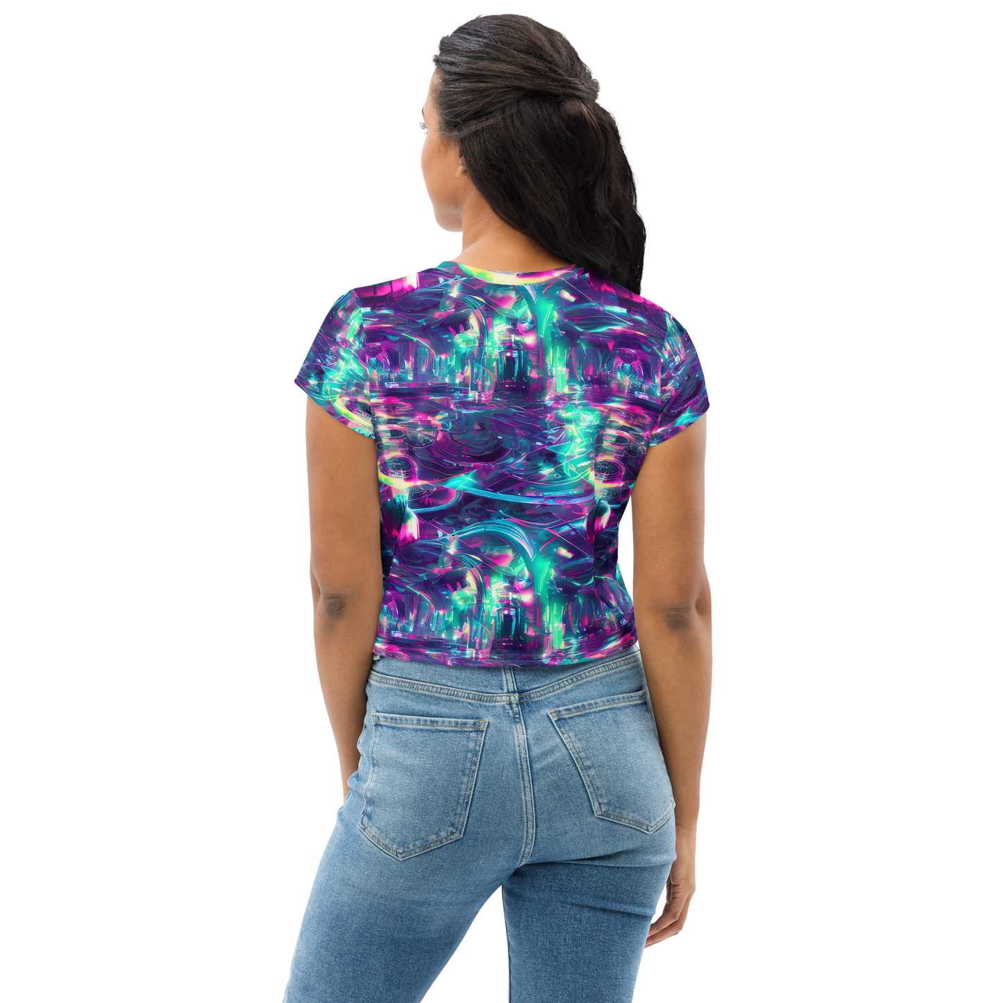 Women's Crop Tee - Synthwave Surge