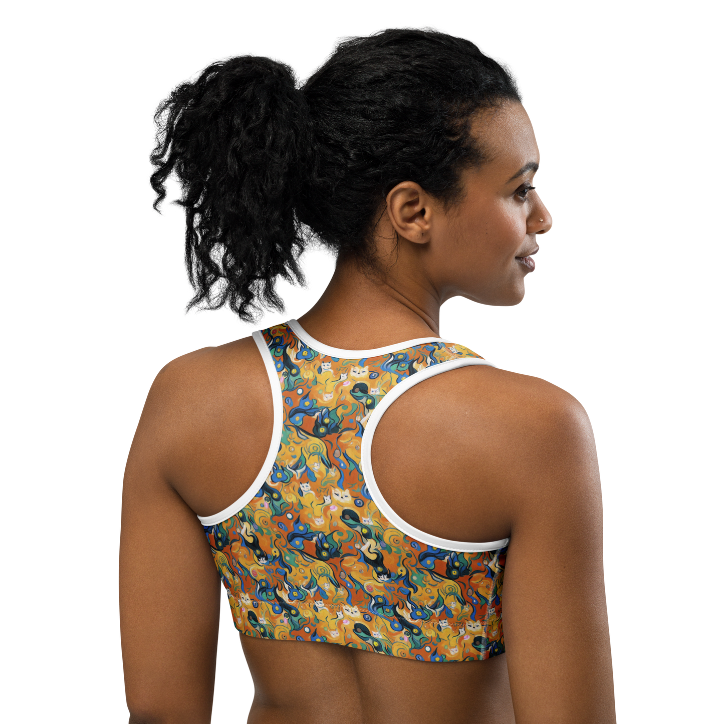 Sports Bra - Whimsical Feline Dance