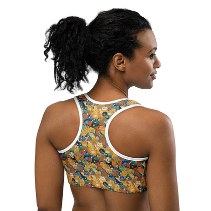 Sports Bra - Whimsical Feline Dance