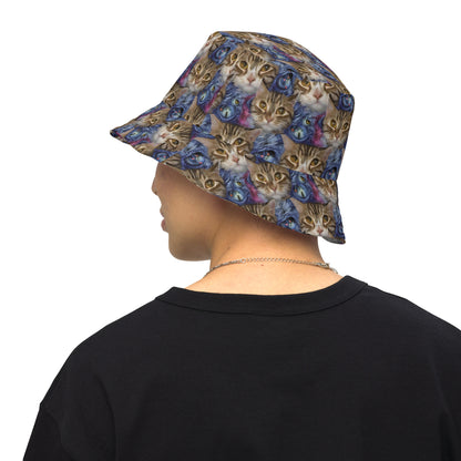 Reversible Bucket Hat - Feline Fantasy