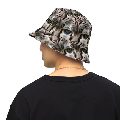 Reversible Bucket Hat - Feline Mirage