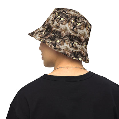 Reversible Bucket Hat - Feline Reverie