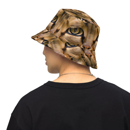 Reversible Bucket Hat - Feline Whisper