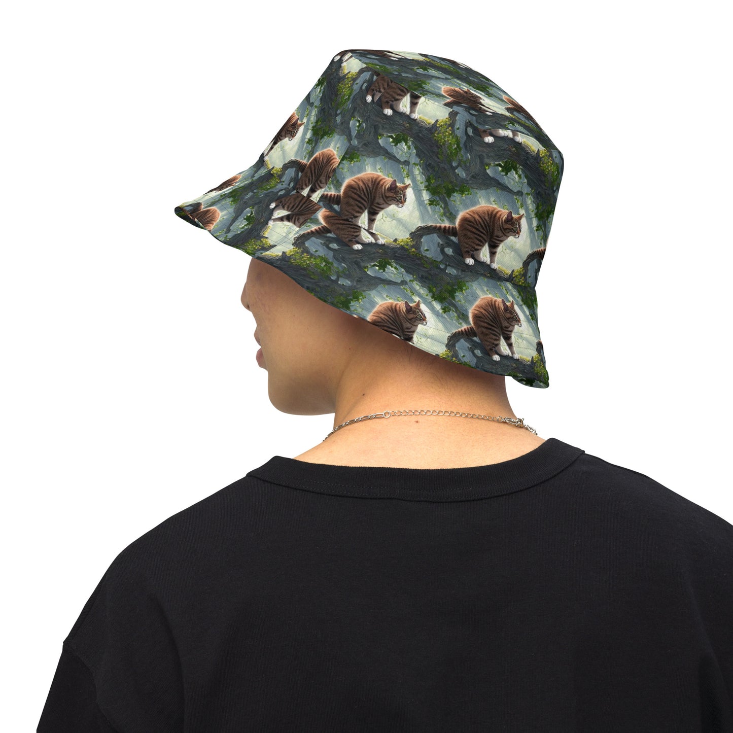 Reversible Bucket Hat - Whiskered Enigma