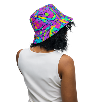 Reversible Bucket Hat - Neon Galaxy Whirl
