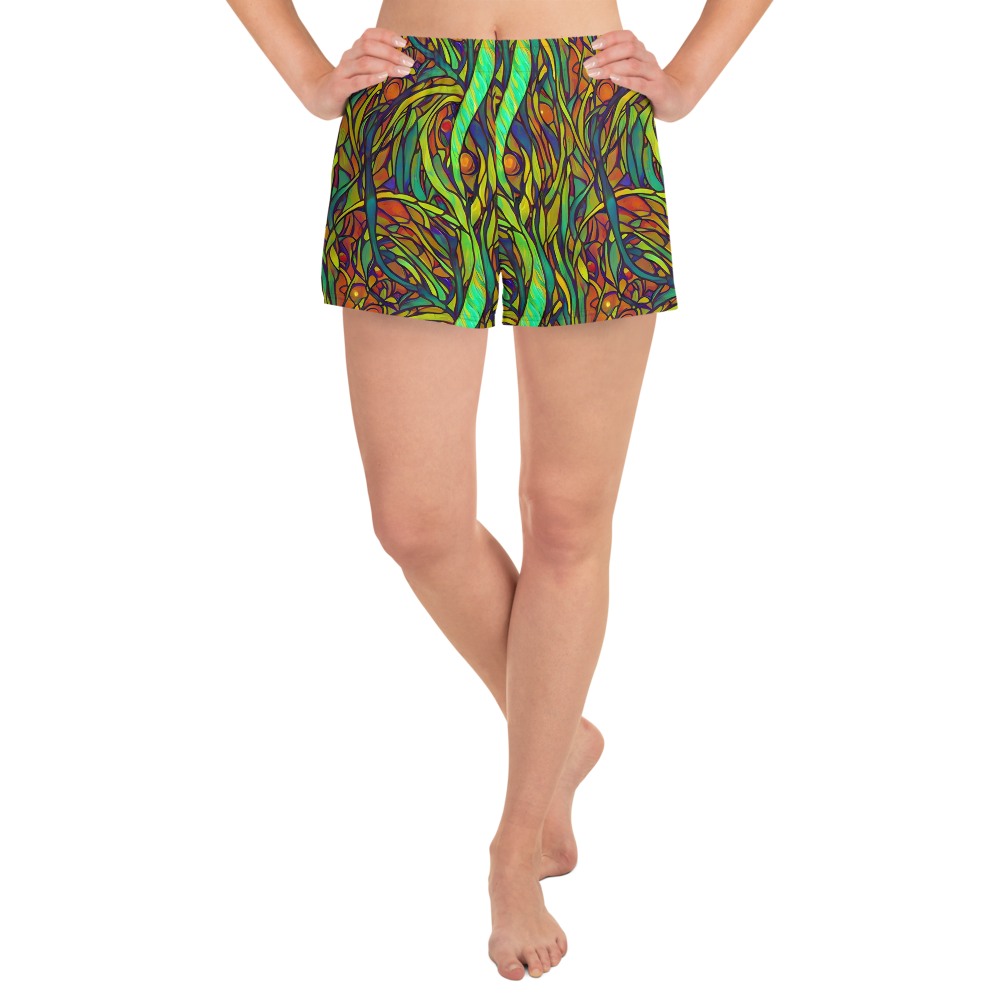 Women’s Athletic Shorts - Cosmic Garden