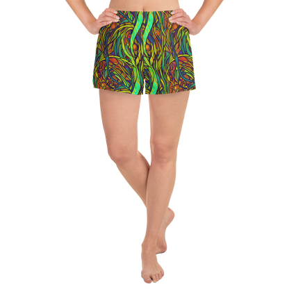 Women’s Athletic Shorts - Cosmic Garden