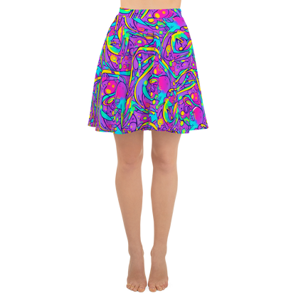 Skater Skirt - Neon Galaxy Whirl