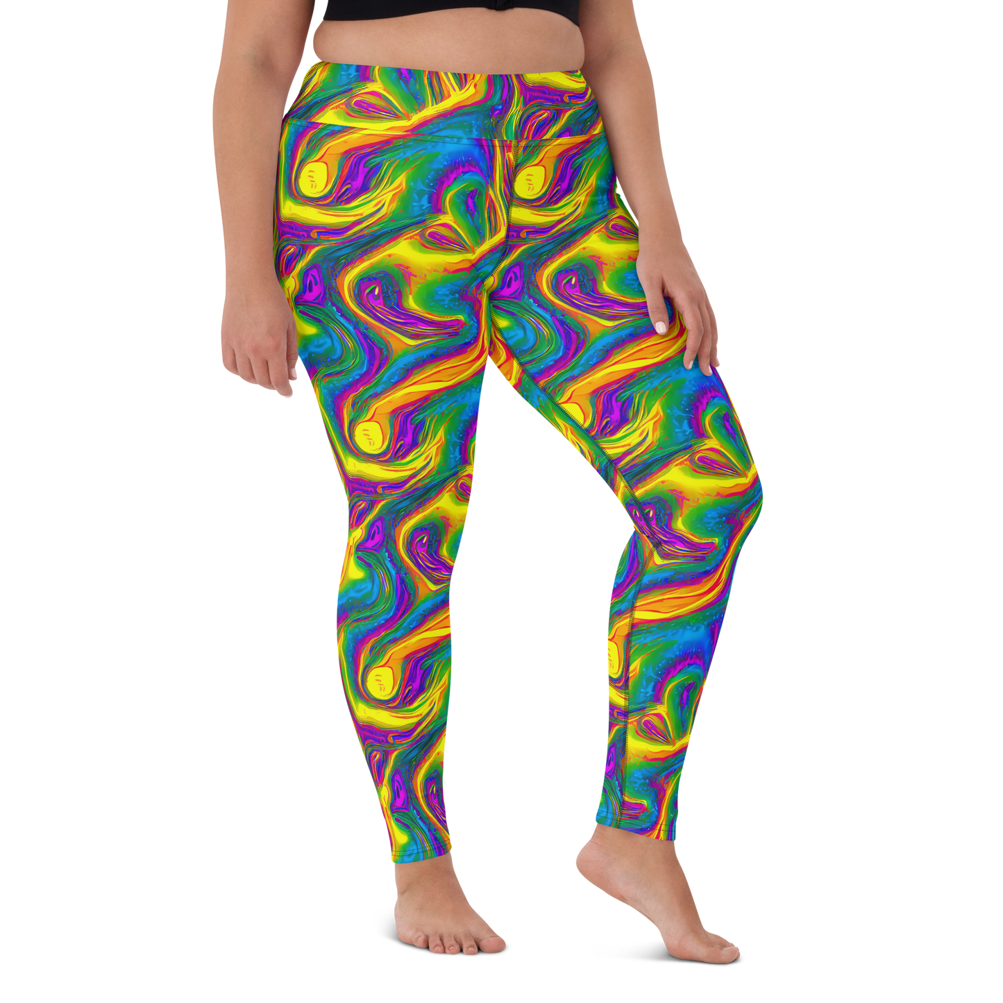 Yoga Leggings - Electric Aurora