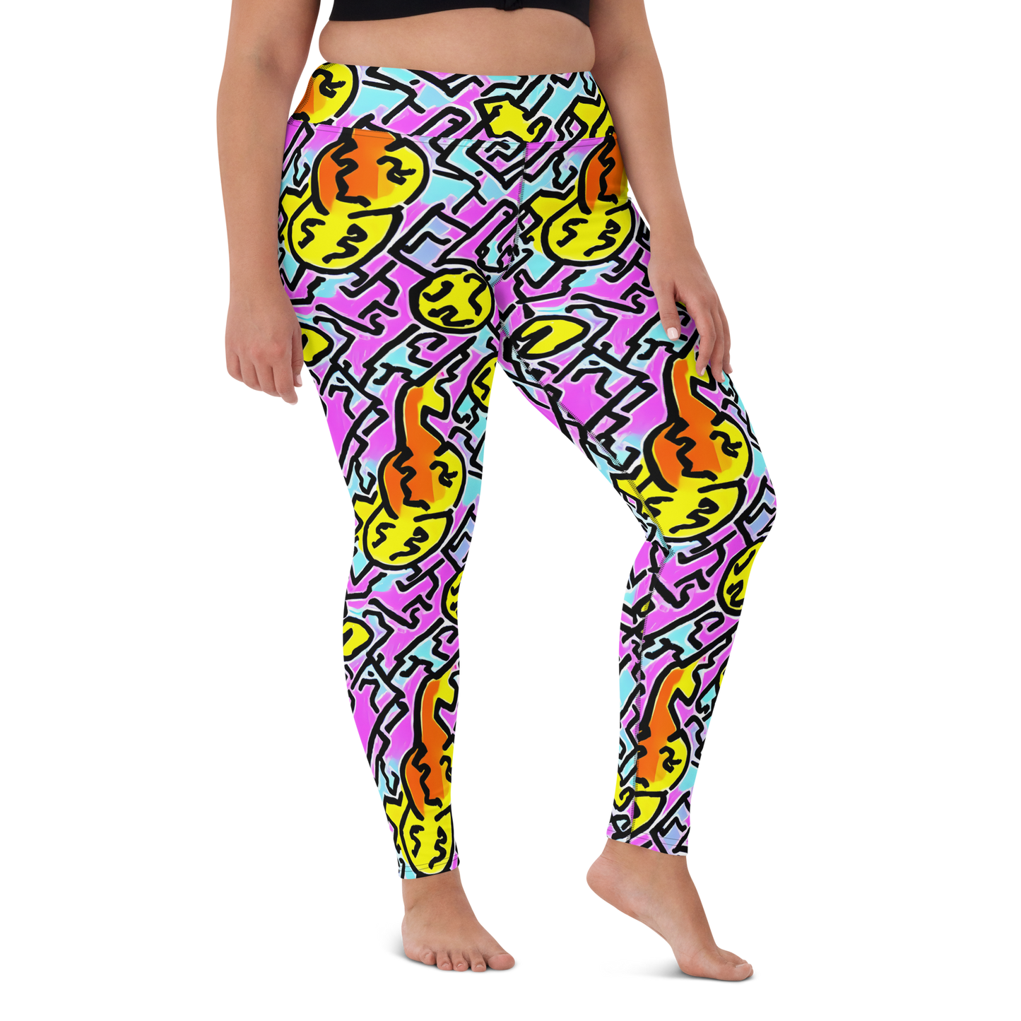 Yoga Leggings - Punk Doodles